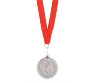 Медаль наградная на ленте "Серебро"