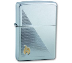 Зажигалка ZIPPO Zippo Flame, с покрытием Satin Chrome™, латунь/сталь, серебристая, 36x12x56 мм