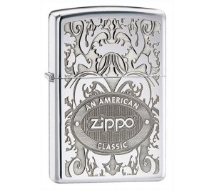 Зажигалка ZIPPO Crown Stamp™ с покрытием High Polish Chrome, латунь/сталь, серебристая, 36x12x56 мм