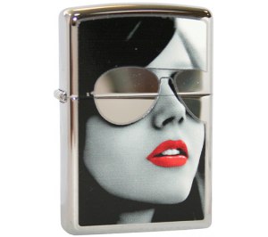 Зажигалка ZIPPO Gold Design с покрытием High Polish Chrome, латунь/сталь, серебристая, 36x12x56 мм