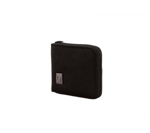 Бумажник VICTORINOX Tri-Fold Wallet, на молнии, чёрный, нейлон 800D, 11x1x10 см