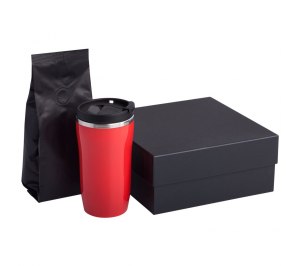 Набор: термостакан и кофе, красный