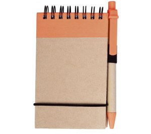Блокнот на кольцах, Eco note с авторучкой, оранжевый
