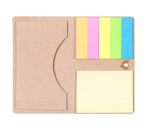 Футляр для визитки Eco holder с клейкими листочками, бурый