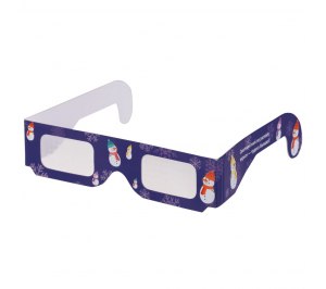 Новогодние 3D очки «Снеговики», синие