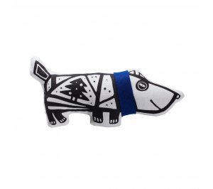 Игрушка «Собака в шарфе», малая, белая с синим