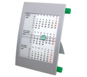 Календарь настольный, Серый с зеленым