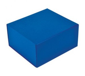 Коробка подарочная складная, синий, кашированный картон
