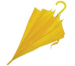 Зонт-трость полуавтомат с пластиковой ручкой, желтый