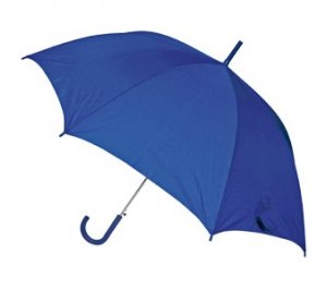 Зонт-трость полуавтомат с пластиковой ручкой, синий