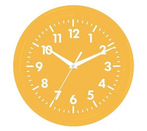 Часы настенные "PRINT" разборные ;  желтый, D24,5 см; пластик/стекло 