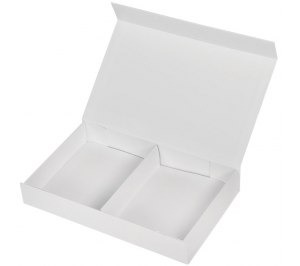 Коробка подарочная складная,  белый, 16*24*4  см,  кашированный картон, тиснение