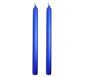 Свечи подарочные, 2 шт,  синий,  воск, 30 см