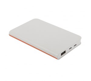 Универсальное зарядное устройство "Franki" (4000mAh),белый с оранжевым, 7,5х12,1х1,1см
