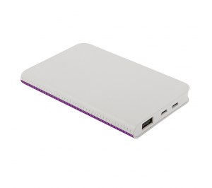 Универсальное зарядное устройство "Franki" (4000mAh),белый с фиолетовым, 7,5х12,1х1,1см