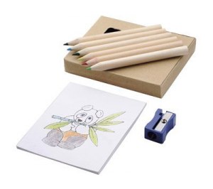 Набор для рисования: 6 цветных карандашей, точилка, раскраска