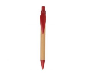 Ручка шариковая «Листок» бамбуковая/бордовая