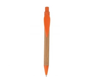 Ручка шариковая «Листок» бамбуковая/оранжевая