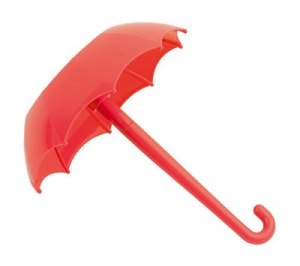 Подставка под канцелярские принадлежности с ручкой в форме зонтика красная