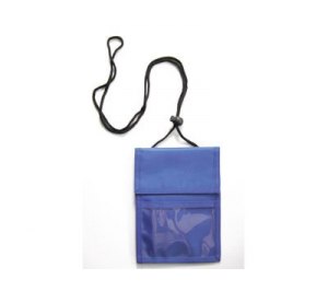 Нагрудное дорожное портмоне со шнурком,синий