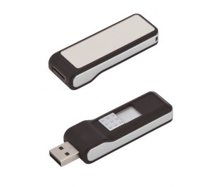 Флеш-карта USB 8GB зеркальная со светящимся логотипом "Зажигай"