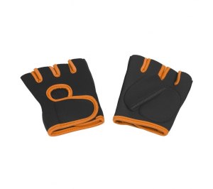 Перчатки для фитнеса "Рекорд", черный/оранжевый, размер M