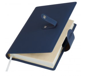 Ежедневник-портфолио Passage, синий, обложка soft touch, недатированный кремовый блок, подарочная коробка