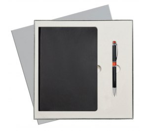 Подарочный набор Portobello/Latte черный-2 (Ежедневник недат А5, Ручка) беж. ложемент