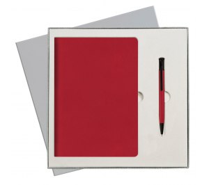 Подарочный набор Portobello/Sky красный (Ежедневник недат А5, Ручка)
