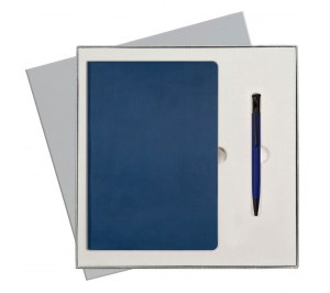 Подарочный набор Portobello/Rain синий-7 (Ежедневник недат А5, Ручка)