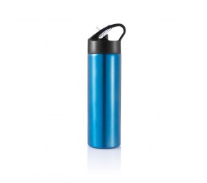 Спортивная бутылка для воды с трубочкой, 450 мл, синий
