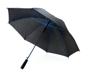 Зонт-трость из стекловолокна, 23", синий; черный