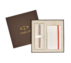 Набор подарочный "Parker IM Metallic Pink FP + блокнот " M