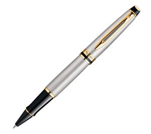 Авторучка-роллер "Expert Stainless Steel GT" F, черный стержень