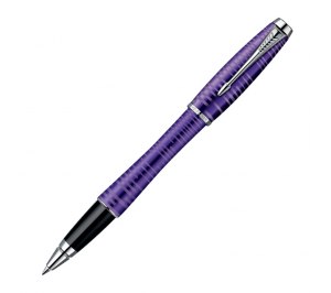 Ручка-роллер "Parker Urban Premium Amethyst Pearl" F, черный стержень