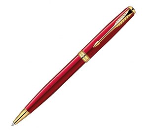 Ручка шариковая "Parker Sonnet Laque Red GT" F, черный стержень