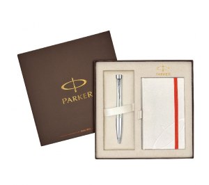 Набор подарочный "Parker Urban Pearl BP + блокнот " M, синий стержень