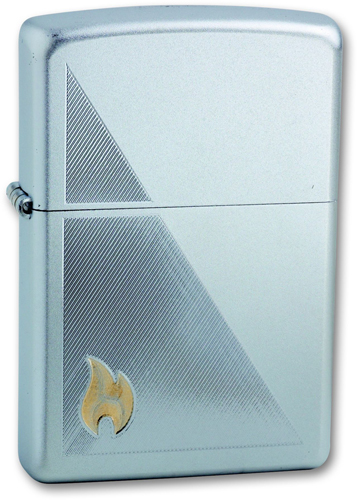 Зажигалка ZIPPO Zippo Flame, с покрытием Satin Chrome™, латунь/сталь, серебристая, 36x12x56 мм