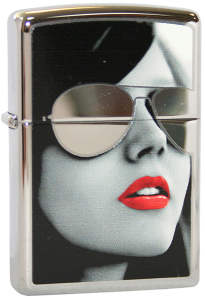Зажигалка ZIPPO Gold Design с покрытием High Polish Chrome, латунь/сталь, серебристая, 36x12x56 мм