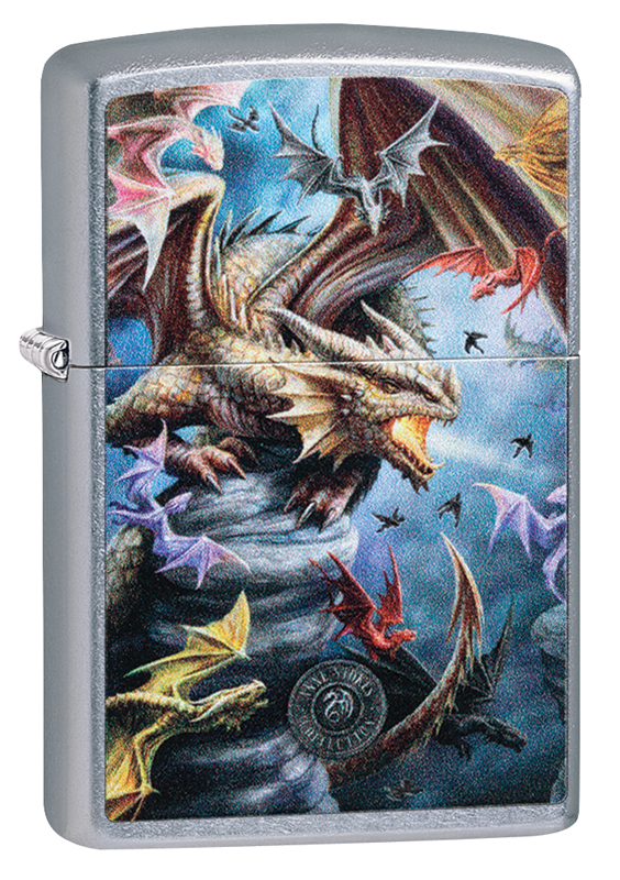 Зажигалка ZIPPO Anne Stokes с покрытием Street Chrome™, латунь/сталь, серебристая, 36x12x56 мм