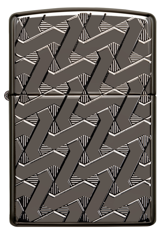 Зажигалка ZIPPO Armor™ с покрытием High Polish Black Ice®, латунь/сталь, чёрная, 36x12x56 мм