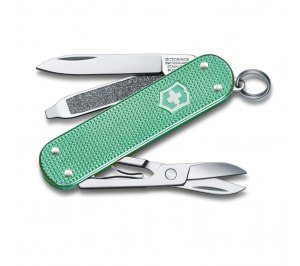Нож-брелок VICTORINOX Classic SD Alox Colors "Minty Mint", 58 мм, 5 функций, мятный