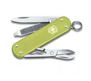 Нож-брелок VICTORINOX Classic SD Alox Colors "Lime Twist", 58 мм, 5 функций, светло-зелёный