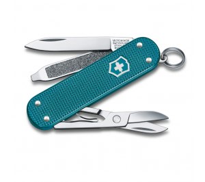 Нож-брелок VICTORINOX Classic SD Alox Colors "Wild Jungle", 58 мм, 5 функций, тёмно-бирюзовый