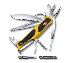 Нож перочинный VICTORINOX RangerGrip Boatsman, 130 мм, 22 функции, с фиксатором, жёлтый с чёрным