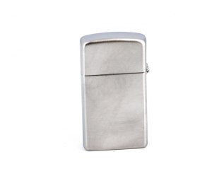 Зажигалка ZIPPO Slim® с покрытием Satin Chrome™, латунь/сталь, серебристая, матовая, 30х10x55 мм