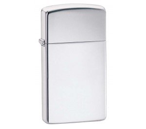 Зажигалка ZIPPO Slim® с покрытием High Polish Chrome, латунь/сталь, серебристая, 30х10x55 мм
