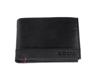 Портмоне ZIPPO с защитой от сканирования RFID, чёрное, натуральная кожа, 12?2?9 см