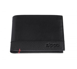 Портмоне ZIPPO с защитой от сканирования RFID, чёрное, натуральная кожа, 12?2?9 см