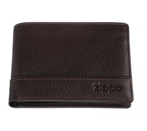 Портмоне ZIPPO, коричневое, натуральная кожа, 11,2?2?8,2 см